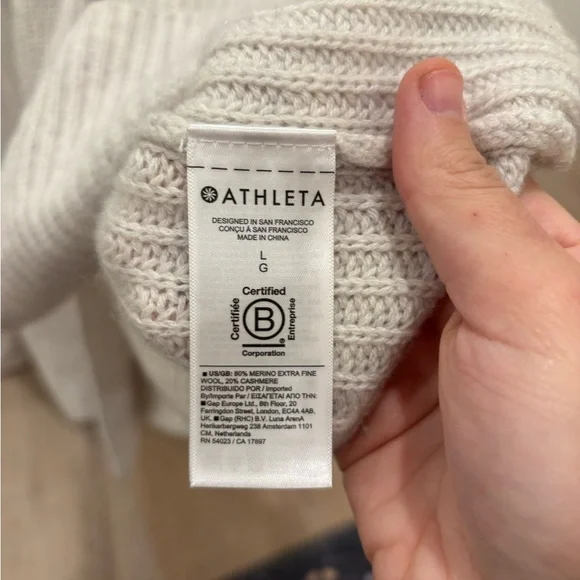 Athleta Azelea Mock Neck Wrap Wool Cashmere Size Large - Picture 4 of 7